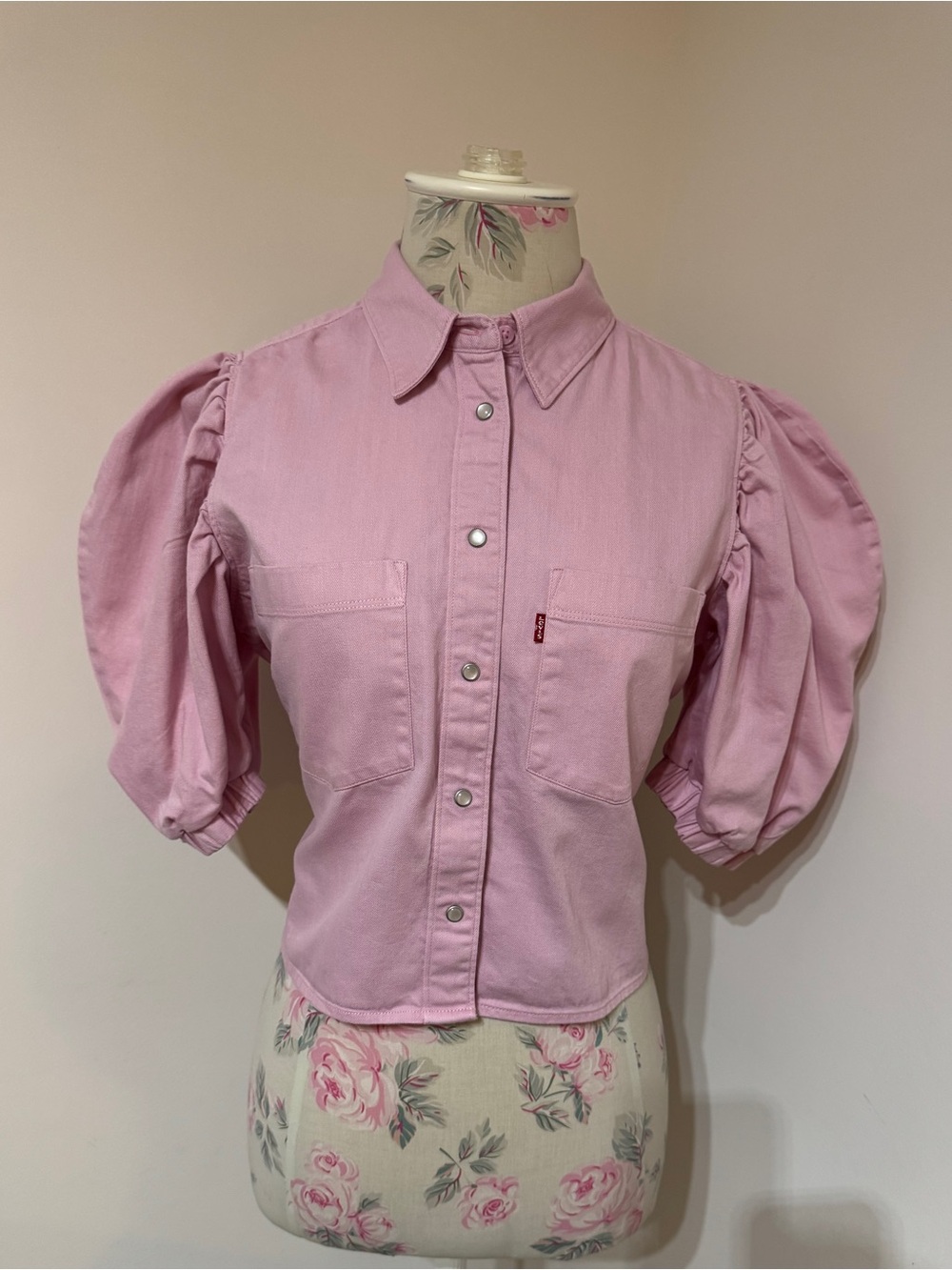Levi's Light Pink Puff-Sleeve Button-Front Shirt